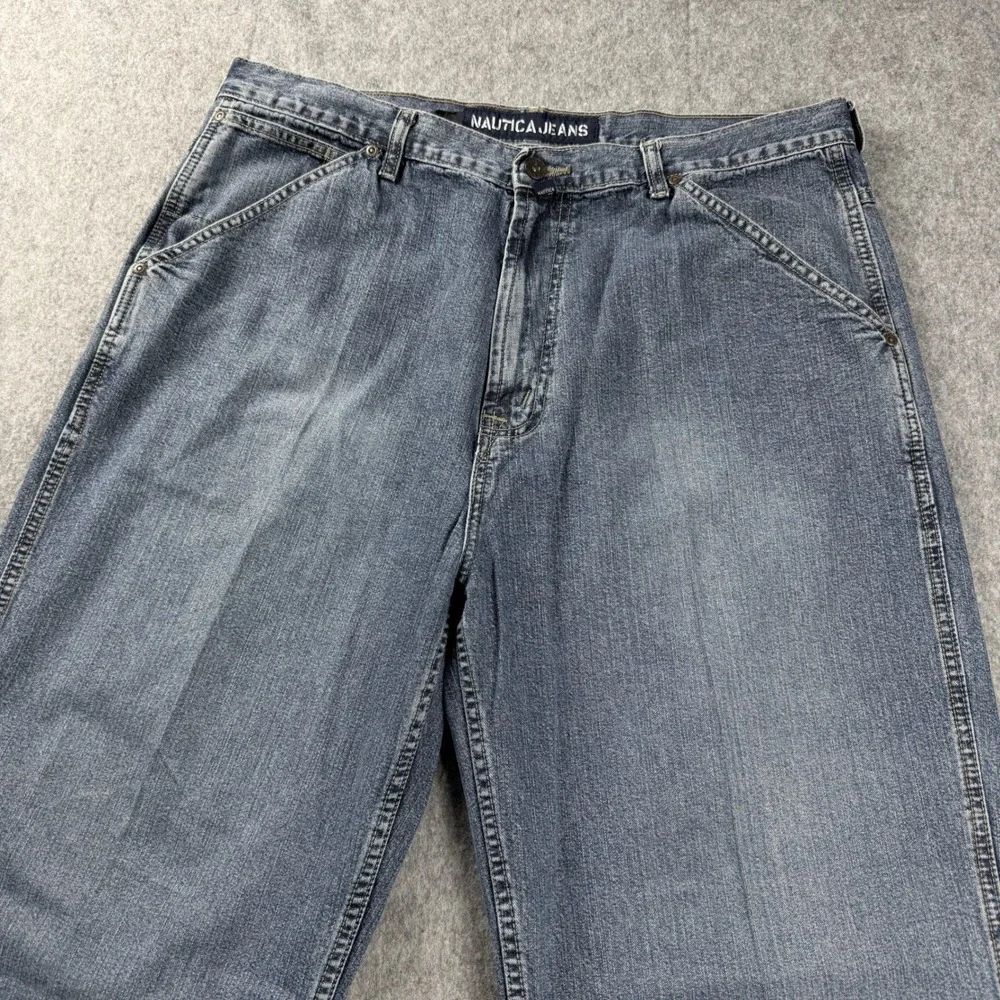 Nautica Original Relaxed Jeans Mens 38x30 Medium Wash Blue Straight Denim Casual